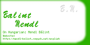 balint mendl business card